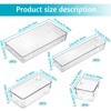 YHSKJCD 8 Pcs Clear Plastic Drawer Organiser Trays Desk Versatile