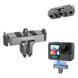 REYGEAK Quick Release Mount for GoPro Hero 13,Aluminum Magnetic Latch Mount with 1/4" Screw,Dual-Claws Interface,GoPro 13 Conversion Adapter Accessories.