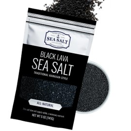 Black Lava Hawaiian Sea Salt Infused with Activated Charcoal – Hawaiian-Style Black Salt for Seasoning, Grilling, & Finishing with a Mild, Smoky Flavor – 5 Oz Bag