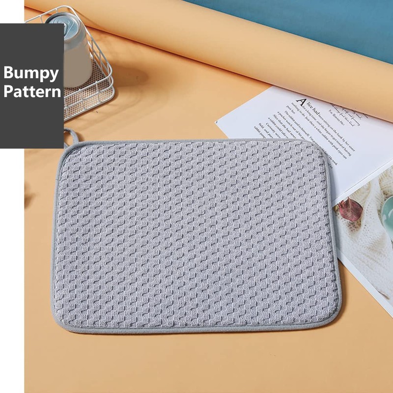 Dish Drying Mat, Microfibre Absorbent Kitchen Sink Drying Drainer, Quick-Drying