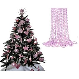UKDeals Direct UKDD® 10m Long Christmas Bead Chain - Christmas Shiny Bead Garlands - Christmas tree Decorations (Blush Pink)