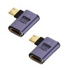 8K Micro HDMI Adapter 2 Pack, 90 Degree Right Angle