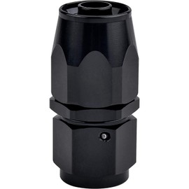 Universal 6AN Hose End Fitting Straight Swivel for CPE Braided Hose Black
