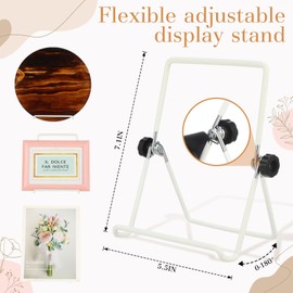 Kenning 24 Pcs Adjustable Metal Book Display Stands Bulk 5.5" x 7.1" Foldable Plate Holders Display Stands Iron Wire Easels for Picture Frame Photos Cookbooks(White,Double Corners)