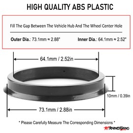 Rhinotuning Hub Centric Rings 73.1 mm OD to 64.1 mm ID for Wheel Connect Hubrings Set of 4