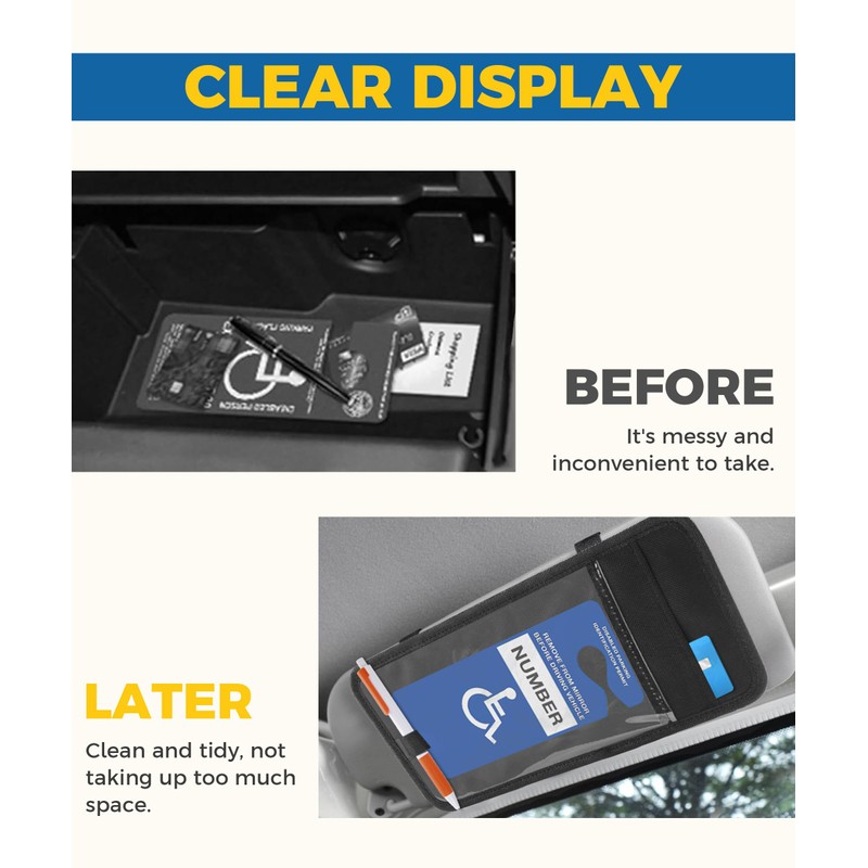 iolory Car Disabled Parking Permit Holders,Visor Organizer,Car Document Holder,Sun Visor
