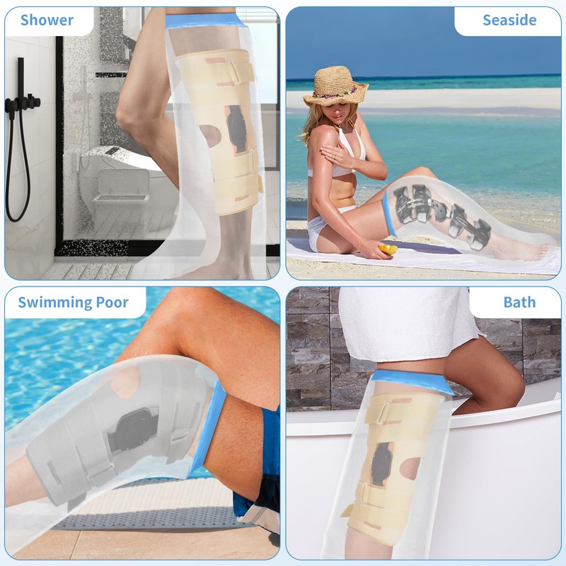 SUPERNIGHT Waterproof Extra Wide Full Leg Cast Cover for Shower,Cast