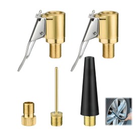 5 Piece Multifunctional Valve Adapter Set, Car Valve Lever Connector Air Chuck Brass Car Valve Adapter French Valve Adapters Ball Needle Air Pumps for Car Tyres, Bicycles and Balls