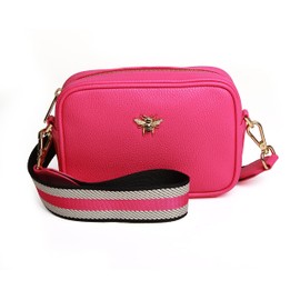 Alice Wheeler Vegan Leather Mini Crossbody Bag Bee (Hot Pink)