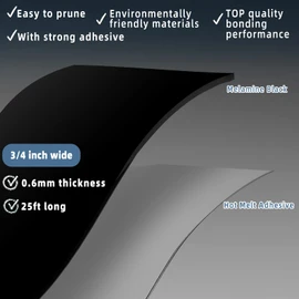 ZYJT Melamine Edge Banding, 3/4 inch x 25ft roll of Veneer Black Edge Banding Pre-glued, Real Wood Tape for Cabinet Repair & Furniture Restoration