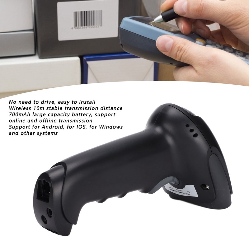 Wireless Barcode Scanner Handheld 1D Bar Code Scanning Gun With