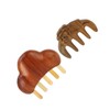 Sandalwood Massaging Comb Lotus Ox Horn Shape Reduce Pressure Wide