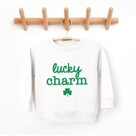 Bump and Beyond Designs Lucky Charm, Toddler St. Patrick's Day Sweatshirt (Heather Grey 5/6T)