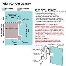 Stainless Steel 180 Degree Shower Hinge Door Bracket - Polished Satin Nickel Fin by Di Vapor