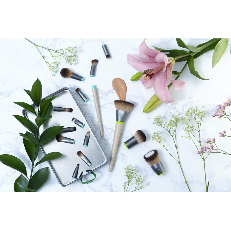 Ecotools Flat Foundation Interchangeables Makeup Brush for Flawless Liquid and