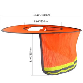 WMYCONGCONG 3 Pack Hard Hat Sun Shield Full Brim Mesh Neck Shield Sun Visor with Reflective Strip for Outdoor Construction Site Hardhats Safety Helmet Accessories, High Visibility Orange