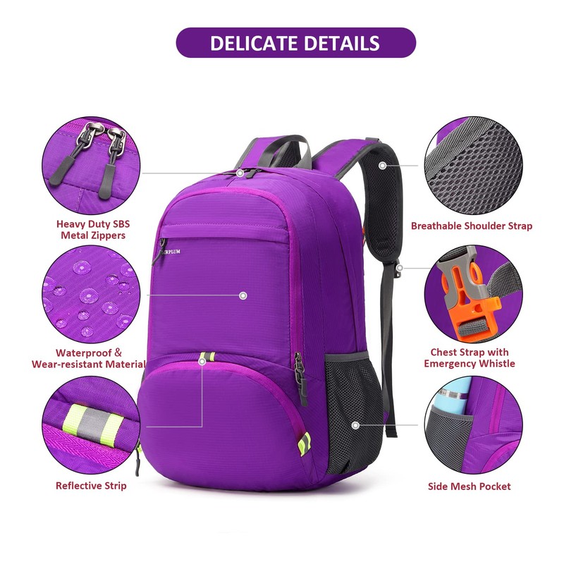 MRPLUM 30L Rucksack Foldable Ultralight Packable Backpack, Unisex Durable Handy