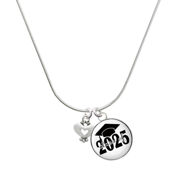Delight Jewelry Silvertone Mini Heart with Cutout Script Class of