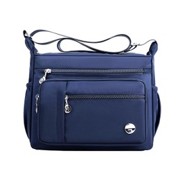 MINTEGRA - Bolso de hombro para mujer, espacioso con múltiples bolsillos, bolso cruzado para mujer, con asa superior, Azul-S, Large, Casual