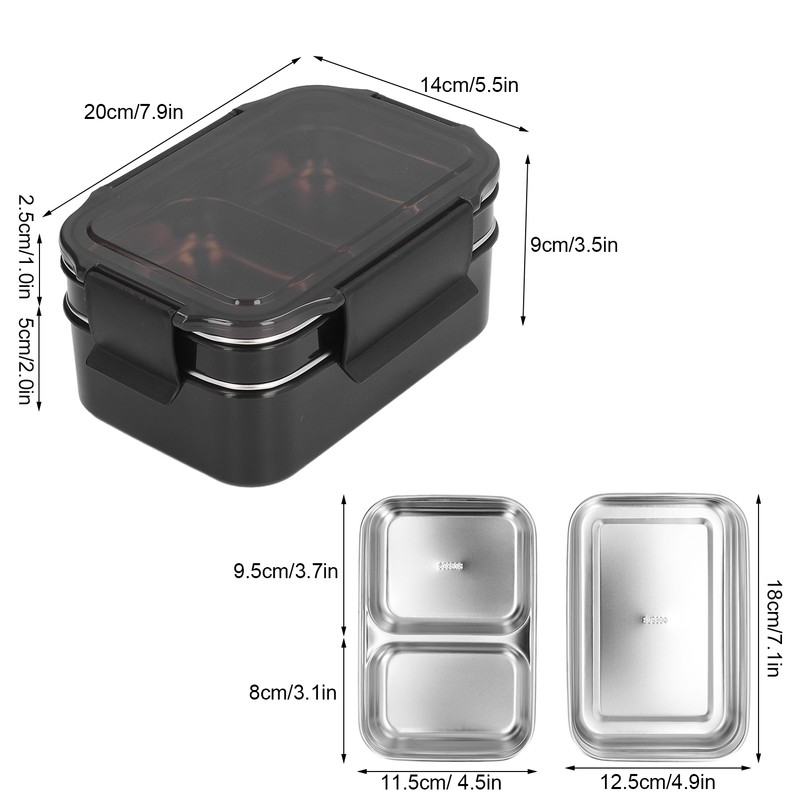 304 Stainless Steel Electric Lunch Box Double Layer Insulated Lunch