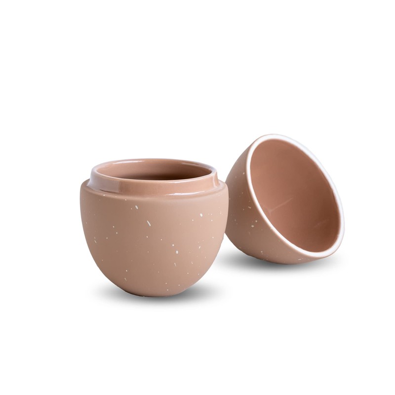 Cooee Design Ceramic Bonbonniere in Café au Lait-Shell, Handmade, Dimensions: