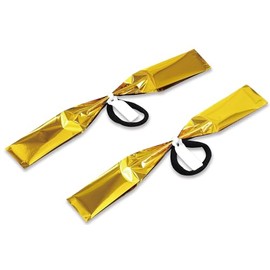 Artec 18115 Sports Events, Hand Free Cheer Pom Poms with Name Card, Gold Silver