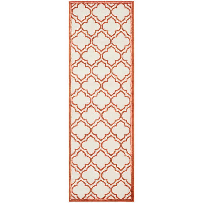 Safavieh Amherst Collection AMT412F Ivory and Orange Runner (2'3" x