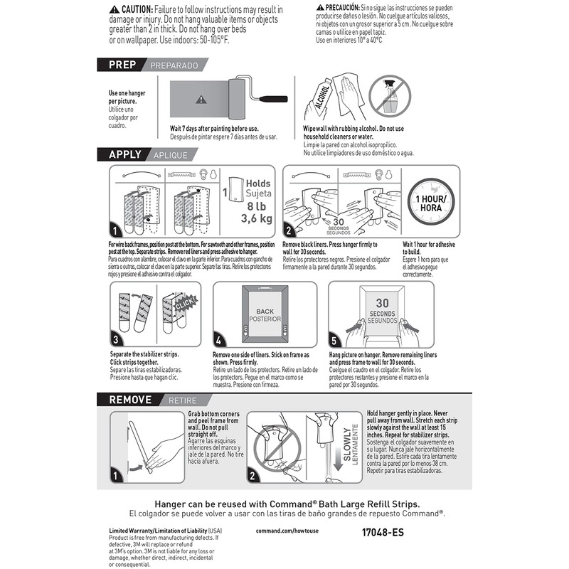 Command Universal Frame Hangers, Damage Free Hanging Picture Hangers, No