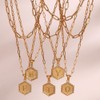 JeeweLife S Initial Necklaces 18K Gold Plated Layered Paperclip Chain