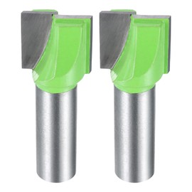 sourcing map 2pcs Bottom Cleaning Router Bits 1/2" Shank Carbide Tipped Spoilboard Surfacing Planing CNC Mortising Bit for Slab Flattening Woodworking, 13/16" (21mm) Dia 25/32" (20mm) Depth