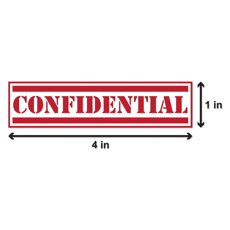 Confidential 1" x 4" Special Handling Instructions Labels Stickers (Red