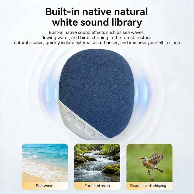 Rechargeable Pillow Speaker, Built-in White Noise Sleep Sound Machine