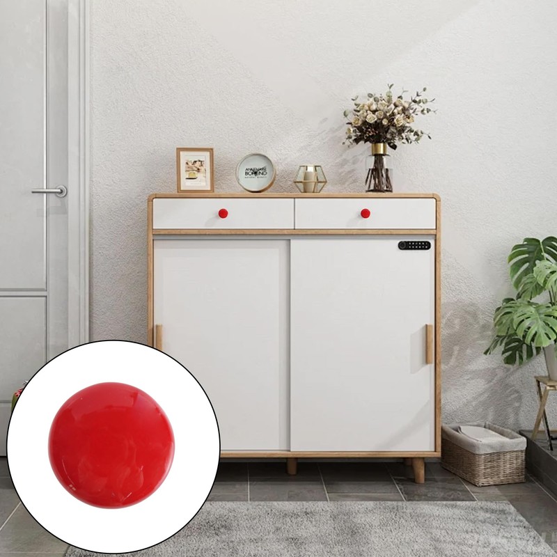 bociloy 6CPS Red Ceramic Cabinet Knobs, 1.5 Inch Round Ceramic