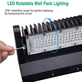 LED Wall Pack Light 40W Rotatable Adjustable 5000K 5500LM, Outdoor Area Wall Pack led Light Fixture IP65, UL, DLC (40 Watt-Rotatable Wall Light)