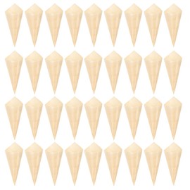 VICASKY Chip Cones for Fries Ice Cream Cone Holder Paper Popcorn Small Carton Fish 50 Pieces Wood Tasting Disposable Appetizer Finger Food Snack Parties Catering Events Displays