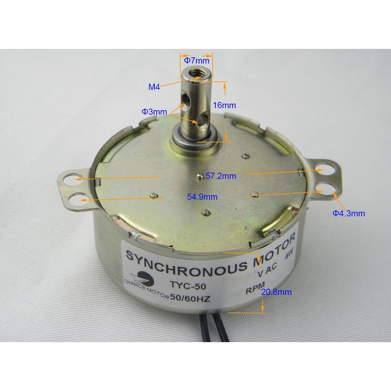 CHANCS Small AC Synchronous Geared Motor TYC 50 AC 110V