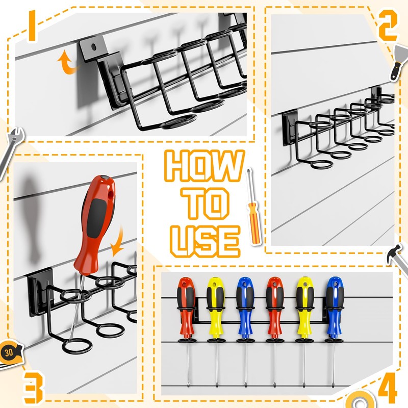 Blulu 2 Pcs Slatwall Screwdriver Holders Slatwall Plier Holders Screw
