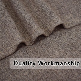 UPOPO - Cortinas de cenefa de lino texturizadas para cocina, pequeña sala de estar, 18 pulgadas de largo, color café para recámara, cenefa, clóset, caravana, 1 panel con ojales en la parte superior