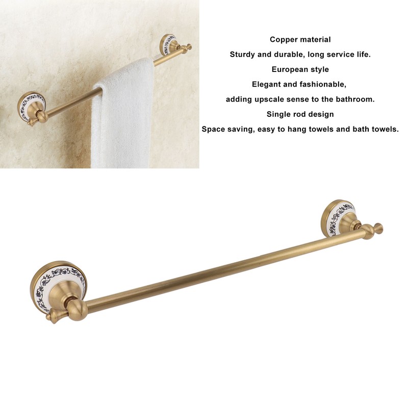 Towel Bar European Style Single Rod Hanging Bath Towel Holder