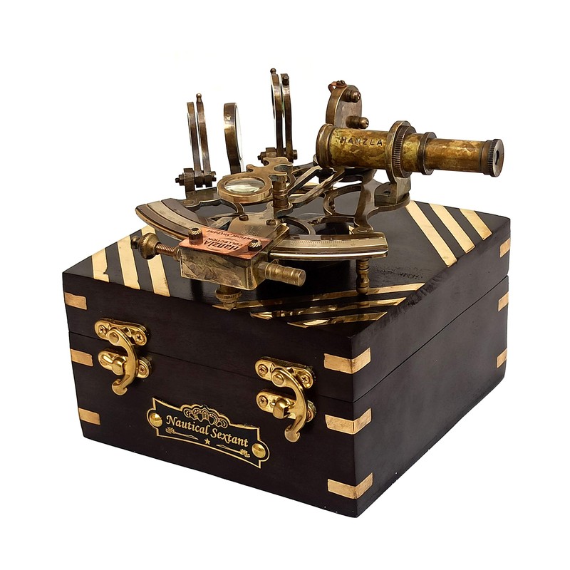 Hanzla Collection Astrolabe Antique Brass Ship Sextant Nautical Navigation Instrument