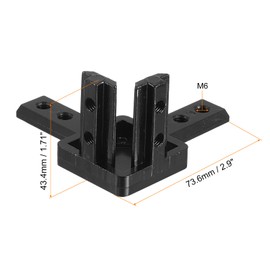 sourcing map 3-Way End Corner Brackets, 4Set L Type Interior Joint Connectors with Screws for 4040 Series Aluminum Extrusion Profile (Black)