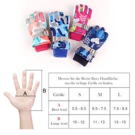 Vivi Idee Children's Ski Gloves, Winter Gloves, Winter Sports, Snowboarding, Skiing, Waterproof, Windproof, Unisex, for Boys and Girls, 6-13 Years (L 9-13 Years Old, Pink)