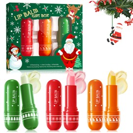 Allony Christmas Lip Balm Set, 3 PCS Flavoured Lip Balm, Lip Balm Gift Sets for Women, Deep Exfoliation, Protect Lip Skin, Gift for Friends and Family