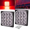 Biqing 2PCS Ultra-Thin Emergency Warning Lights Hi/Lo/Flashing 3Modes,Square 16LED Side