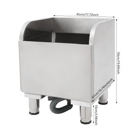 LIAPDG Commercial Floor Mop Sink, Stainless Steel Mop Service Basin Freestanding Floor Mount Mop Cleaning Sink with Drainage Filter & 31.5 Inch Drain Pipe 17.72 x 16.14 x 19.69 Inch