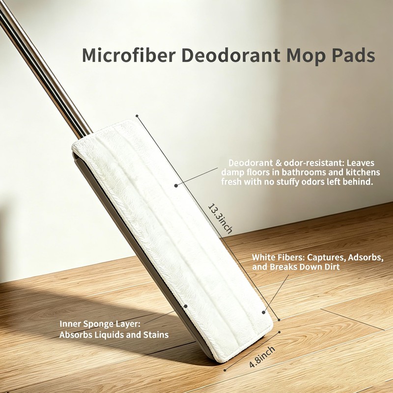 Flat Mop and Bucket System with Wringer Set, Wet Dry