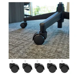 Office Chair Wheels Brozigo Chair Wheels Replacement 5-Pack, Office Chair Casters Heavy Duty Replacement for Hardwood Floors and Carpet, 2 inch Fits 99%, Black