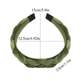 Nenjindz Pack of 4 Velvet Braided Headbands for Women, Fashion Vintage Padded Headbands, Soft Wide Twisted Knotted Headbands, Women's Traditional Costume Hair Bands for Women Girls