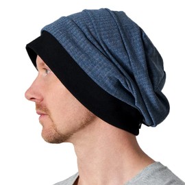 Gorro holgado de algodón para hombre y mujer, holgado de gran tamaño, diseño hipster para hombre, marino, Talla única