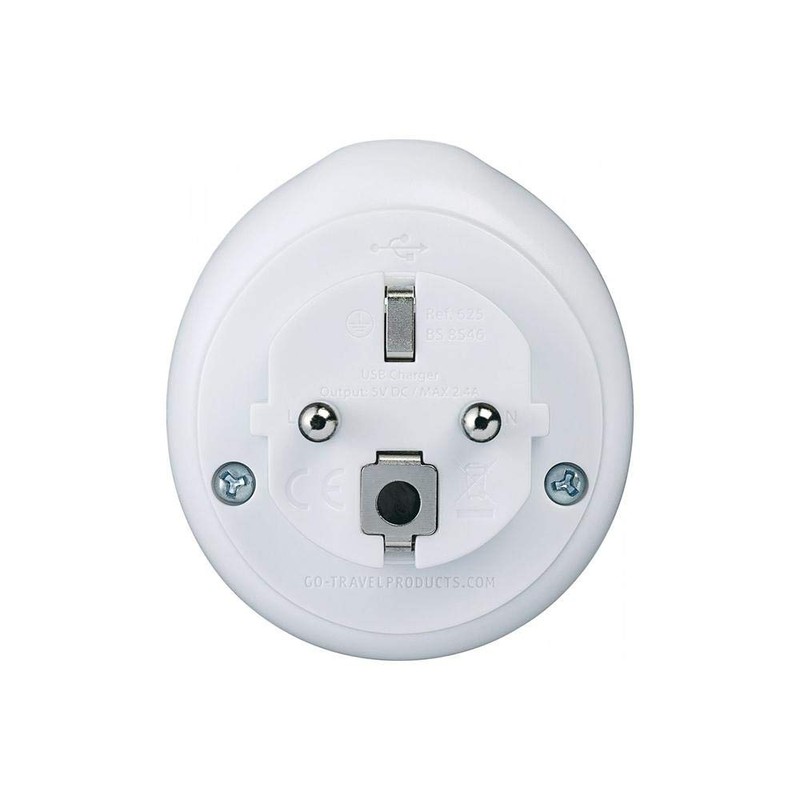 Go Travel Earthed UK to EU European Adaptor Convertor inc
